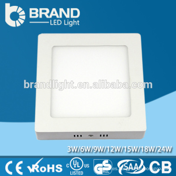 Alto brillo 90lm / w superficie montada luz del panel 24w, luz cuadrada del panel LED